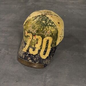 Asspizza Austin Babbitt Hat Yellow Green Navy Corduroy‎ 730 Distressed Bleached